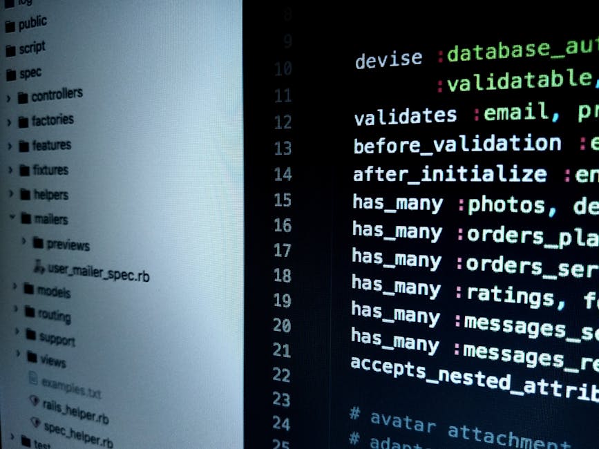 A close-up view of a computer screen displaying lines of code in multiple colors, including blue, yellow, red, and white, on a dark background. The code consists of HTML tags, image links, and class a
